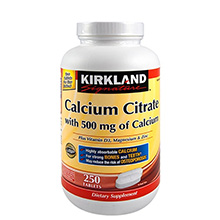 Viên bổ sung Calcium Citrate Vitamin D3 Magnesium Zinc Kirkland của Mỹ 250 viên
