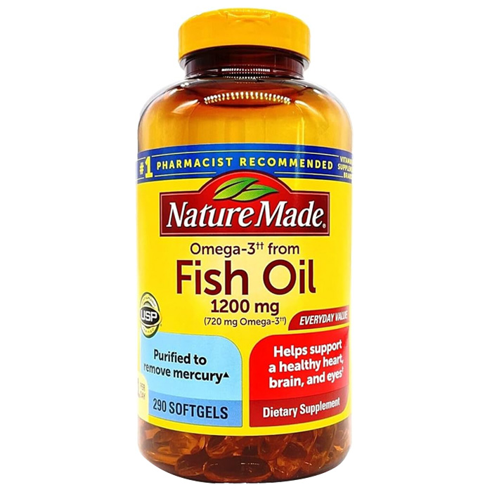 Viên Dầu Cá Omega 3 Nature Made Fish Oil 1200mg Mỹ - Sáng mắt, ngừa ung thư