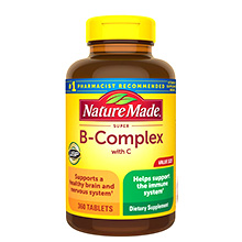 Viên Uống Bổ Sung Vitamin B Super B-Complex with C Nature Made Mỹ 360 viên